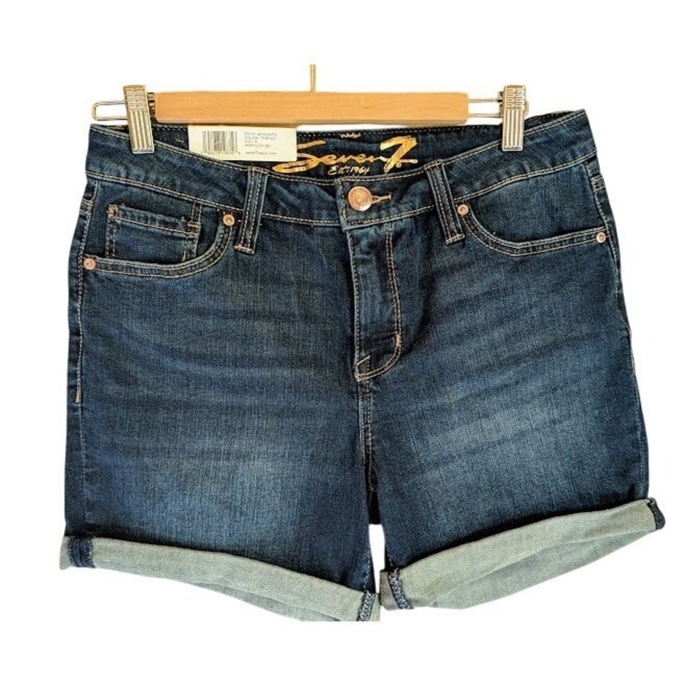 Seven7 Weekend Short Women 8 Casual Classic Stretch Rolled Cuff Comfort Staple